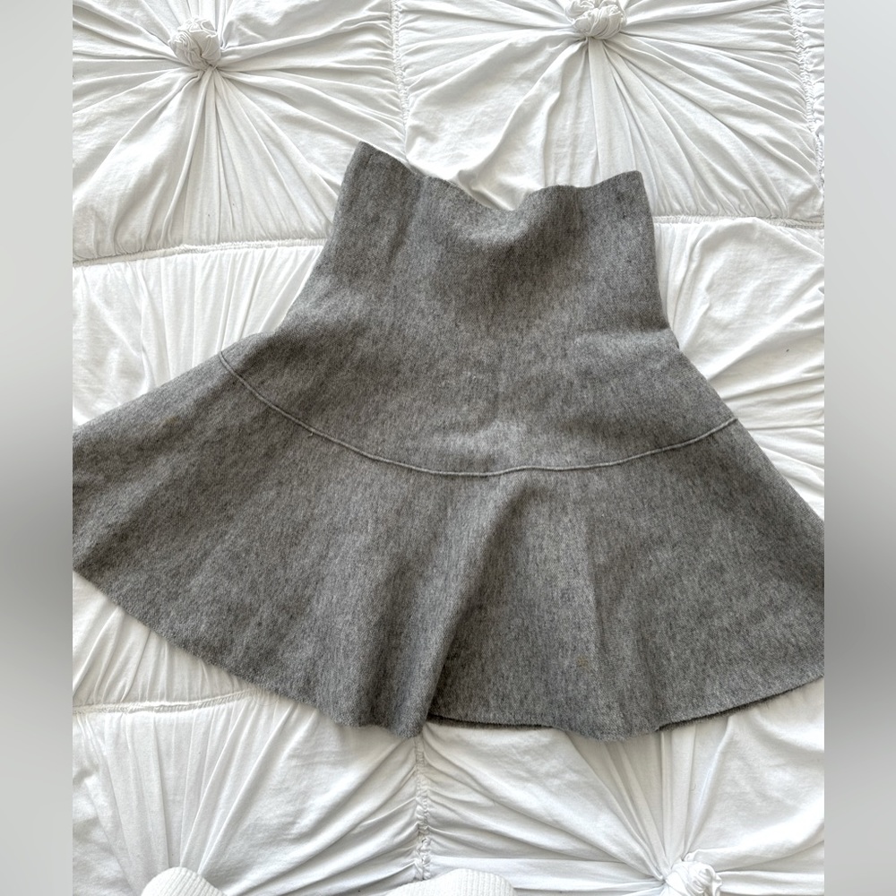 Zara Knit Gray Wool Mini Skirt - Size Small